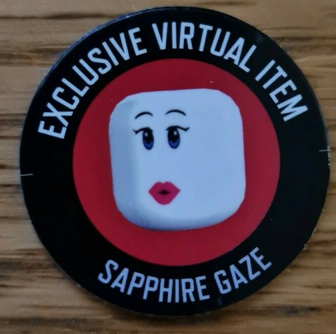 Roblox SAPPHIRE GAZE exclusive virtual RARE CODE SENT via MESSAGE PRE-ORDER Cover