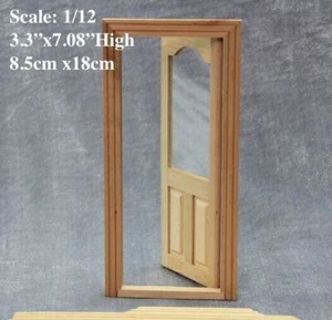 AirAds Puppenhaus DIY 1:12 Miniaturen Holz Glasscheibe Tür Puppenstube Haustür # - Bild 1 von 3