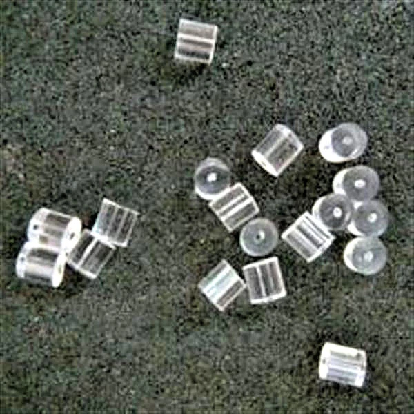 Pendientes de goma lisos transparentes (100) ¡Deja de perder pendientes! 3mm x 2.5mm Foto 1 de 1