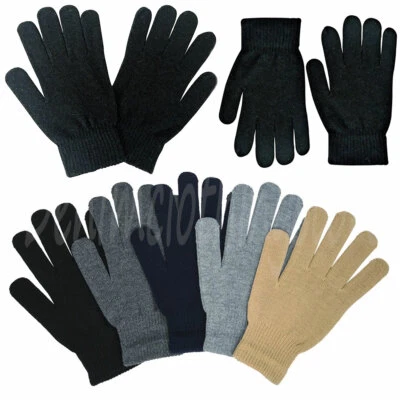 4 пары мужских женских теплых зимних волшебных вязаных повседневных перчаток тепловые объемные - Изображение 1 из 4