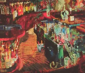 LeRoy Neiman RICCARDO'S BAR RUSH STREET CHICAGO Vintage Art Print Bookplate 48 - Picture 1 of 4
