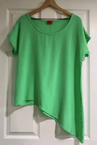 OH MY GAUZE! Daytona Blouse 1 Blue Cotton Asymmetrical Lagenlook - Picture 1 of 8