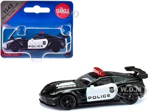 CHEVROLET CORVETTE ZR1 POLICE BLACK & WHITE DIECAST MODEL CAR BY SIKU 1545 - Picture 1 of 4