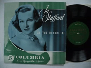 JO STAFFORD As You Desire Me 10" LP 1954 UK VG+/EX- - Imagen 1 de 3