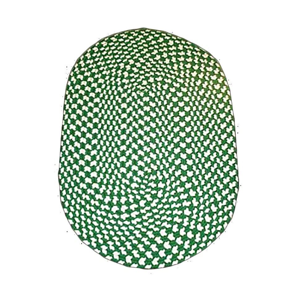 Green Nylon Concentric Pattern Oval Area Rug 6' x 4' | Renovator's Supply - Image 1 of 1