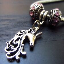 Unicorn European Charm Pendant Large Hole Birthstone Beads For Charm Bracelets