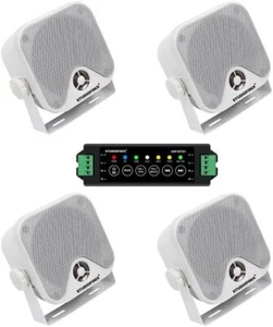 4" Marine Bluetooth Speakers Waterproof Surface Mount Speakers for UTV ATV - Picture 1 of 23