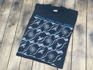 M/L * vtg 80s 1989 THE ROLLING STONES steel wheels tour t shirt * medium large - Picture 1 of 4