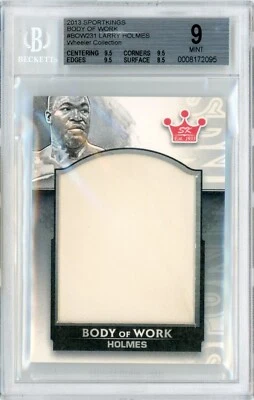 2013 SPORTKINGS BODY OF WORK - 1/1 LARRY HOLMES ON-CARD ART + RELIC! - BGS 9 - Image 1 of 2