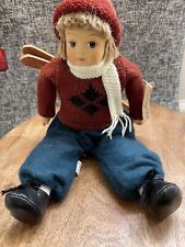 Vintage Springford Boy Ski Doll-Porcelain Head and Hands 13”