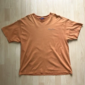 Vtg Champion Logo Shirt L Orange Embroidered Logo Monochrome Tee Y2K 90s EUC - Picture 1 of 10