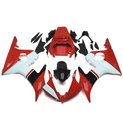 White Red Black ABS Fairing Kit Fit for Yamaha YZF600-R6 2003 2004 2005 Body Kit - Image 1 of 4