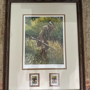 Framed 1983 Idaho Muzzle Loading Stamp Print, Ralph Harris, AS+Stamps, 812/1500 - Picture 1 of 4