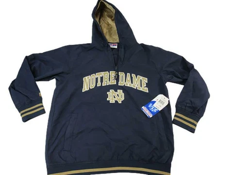 New Notre Dame Fighting Irish YOUTH Sizes S-M-L 1/4 Zip Pullover Jacket Cover