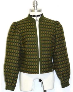 Karierte gekochte WOLLJACKE Pullover über Mantel Reiten Damen ÖSTERREICH kurz/B39" 8 S - Bild 1 von 6