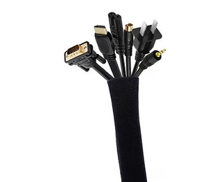 Cable Management Tube Wire Concealer Wrap Sleeve Cord Organizer Ziperd Cover - Picture 1 of 3