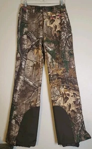 Realtree Hunting Pants Camouflage Fleece Lined Zip Leg Pink Logo Size S (34-36) - Picture 1 of 9