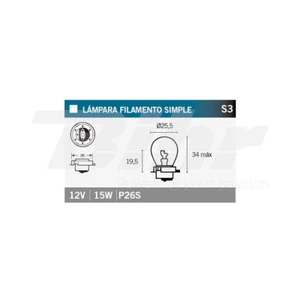14674 LAMPADINA LAMPADA S3 12V 15W P26S - Picture 1 of 1