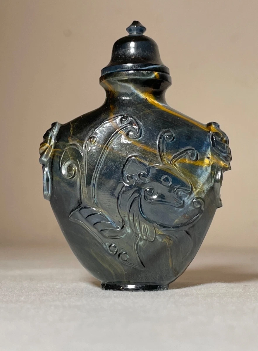 中国美術　清　鼻煙壺　小瓶　青金石　古道具　時代物 清·青金石鼻烟壶