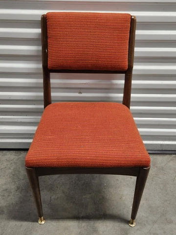 MCM Teak Side Chair Orange Fabric By Edward Shadd Inc Furniture Gold Foot Nice! Cover