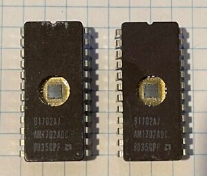 Lot of 2 AMD AM1702ADC Integrated 256 x 8-Bit Programmable ROM 24 PIN Ceramic