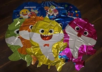 Baby Shark Foil Birthday Balloons Lot Of 10 - Image 1 of 4