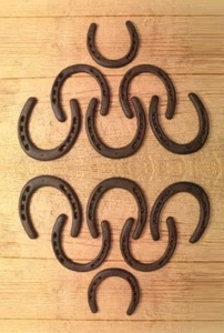 12 Cast Iron Large Horseshoes 4 3/4" wide 05208 - Picture 1 of 12