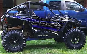 Polaris RZR Xp 1000 Graphics Wrap Kit Decals Blue 2013-2018 Turbo Deco BurnOut - Picture 1 of 9