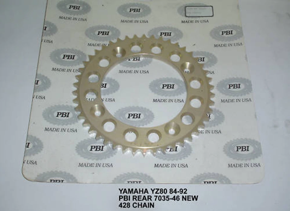 PBI 7035-46 ALUMINIO PIÑÓN TRASERO ENGRANAJE 1984 1992 YAMAHA YZ80 428 CADENA 46 DIENTES Foto 1 de 1