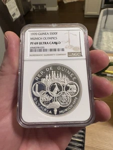 1970 Munich Olympics S500F, 500 francs silver Coin, NGC graded PF69 ultra cameo  - Picture 1 of 6
