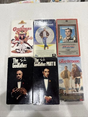 VHS LOT Movies Godfather great outdoors Field Of Dreams Stripes Christmas Story - Image 1 of 2