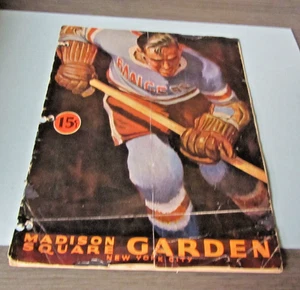 1944-45 New York Rangers NHL Hockey Game Program Lester Patrick Vintage WWII Era - Picture 1 of 10