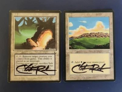 MTG Safe Haven and plain Signed Christopher Rush  (price for 2) - Image 1 of 2