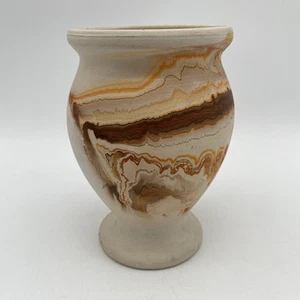 Vintage Nemadji Indian River Pottery Vase Orange Brown Swirl Southwestern Decor - Picture 1 of 12