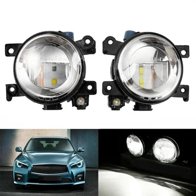 2X LED Front Fog Light Lamp White For Infiniti Q50 QX50 Q60 QX60 QX80 2014-2020 - Image 1 of 4