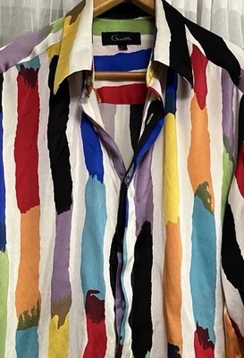 Camisa de seda Genelli - grande - manga larga vintage Foto 1 de 4