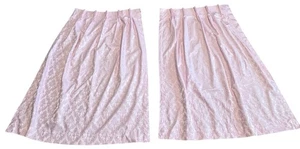 Cortinas vintage Perma Prest años 60 rosa brocado forrado 42x24 pellizcos paneles plisados - Imagen 1 de 7