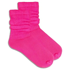 Hot Pink Slouch Socks (Adult Medium - Women's Shoe Sizes 5-10) - Picture 1 of 2