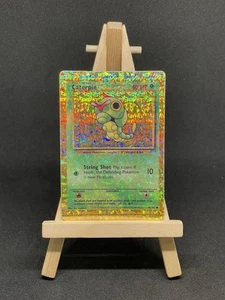 Caterpie HOLO Prism Vintage Pokemon Base Set Vending Golden Sticker Card Retro - Picture 1 of 4