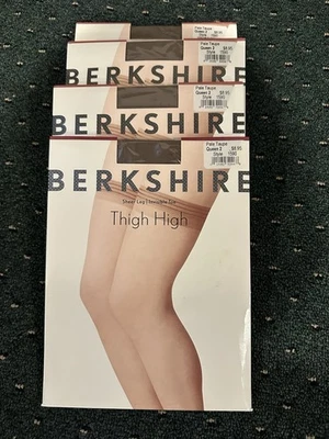 4 BERKSHIRE SHEER LEG, INVISIBLE TOE, THIGH HIGH STOCKINGS SZ QUEEN 2 PALE TAUPE - Image 1 of 4