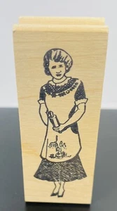 Nuovo Francobollo Affare Il Cuoco Grembiule Rolling Pin Timbro Gomma Montato su Legno 1996 - Foto 1 di 4