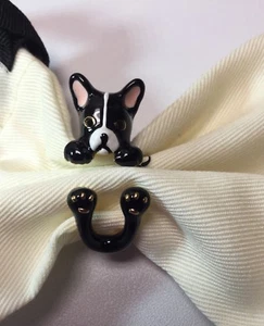 Kate Spade New York Frenchie ma chérie antoine French Bulldog Ring, Sz. 7  New - Picture 1 of 8
