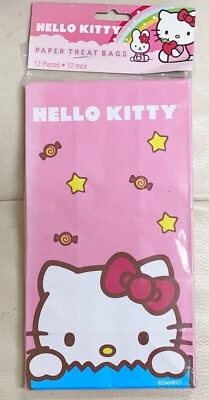 Paquete de bolsas de golosinas Sanrio Hello Kitty de papel para cumpleaños (12 quilates) ~ rosa nuevo stock antiguo Foto 1 de 4