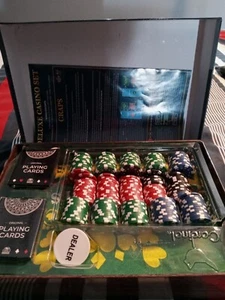 Game Gallery Deluxe Casino Set Poker Chips - Craps, Blackjack, Poker Used - Picture 1 of 1