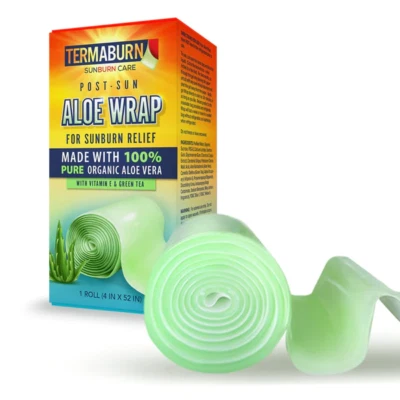 TermaBurn - Aloe Wrap 4"" x 52"" corte a tamaño alivio instantáneo de quemaduras solares