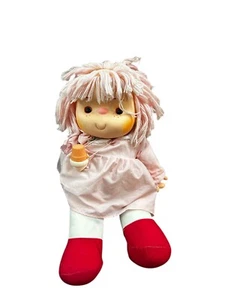 Muñeca de helado vintage GRANDE pelo hilo rosa 1980 con cono FALTA BRAZO R - Imagen 1 de 6
