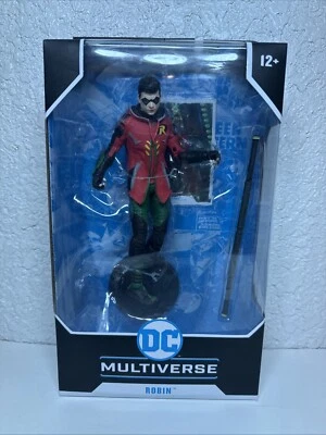 Figura de acción Mcfarlane DC Multiverse Robin (Gotham Knights) 7" en mano Foto 1 de 4