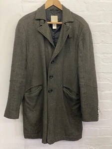 Vintage Diesel Men’s Wool & Acrylic Trench Coat Long Over Coat Size 40 - Picture 1 of 8