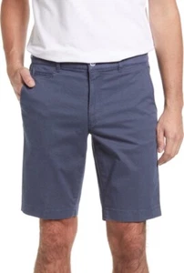 BRAX Shorts Blue Cotton Blend Flat Front Pockets Stretch Regular Fit Men's US 33 - Picture 1 of 15