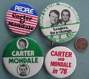 1976 Democratic Jimmy Carter for President 4 piece set 2 Walter Mondale jugates- - Picture 1 of 1